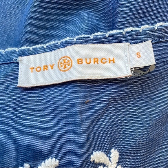Tory Burch Calita Embroidered Chambray Mini Dress - Picture 8 of 9